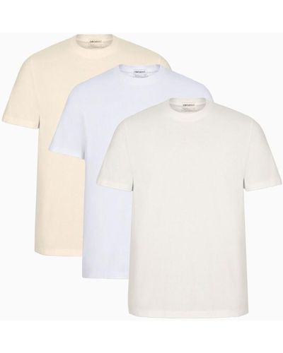 Maison Margiela Tri-pack di t-shirt in cotone - Bianco
