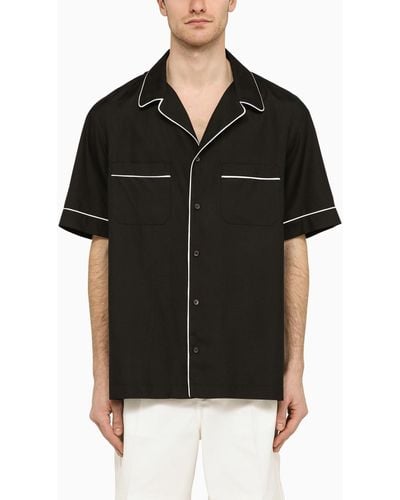 Valentino Silk Bowling Shirt - Black