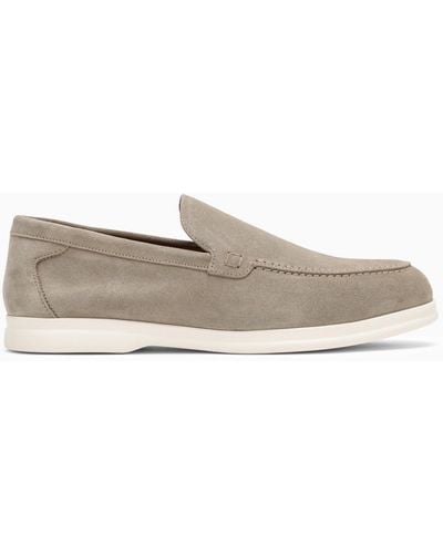 Doucal's Light Grey Suede Moccasin
