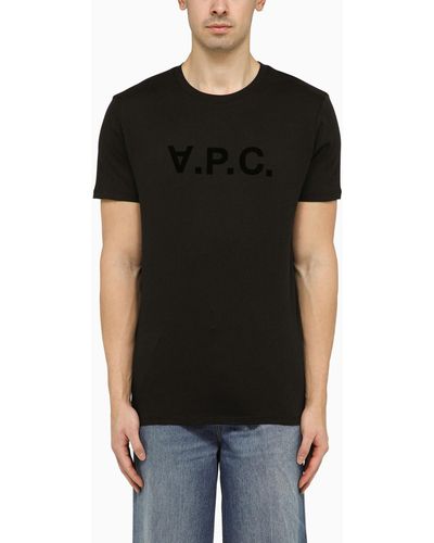 A.P.C. Logoed Black Crewneck T Shirt