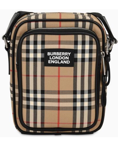 Burberry Vintage Check & Leather Crossbody Bag - Multicolour
