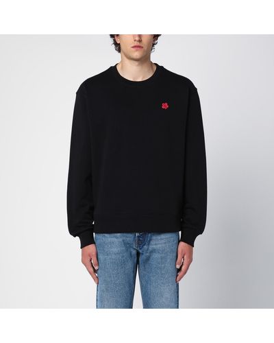 KENZO Cotton Crewneck Sweatshirt With Logo - Black