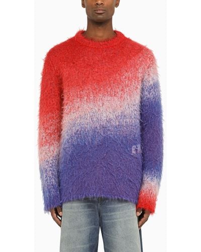 ERL Blue/red Shaded Crew Neck Jumper