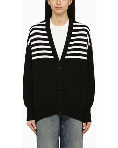 Givenchy Striped Wool-Blend Cardigan - Black