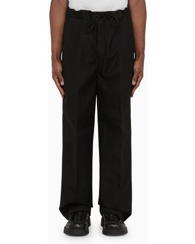 Maison Margiela Pants With Laces At The Waist - Black