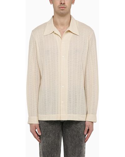 Séfr Ivory Ripley Shirt In Organic Cotton Blend - Natural