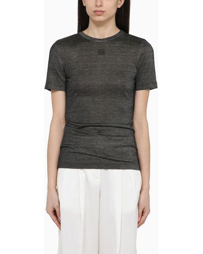 Loewe Charcoal Knot T-shirt In Silk Blend - Black