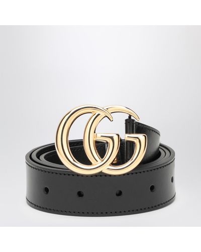 Gucci Belt With Double gg Buckle - Metallic