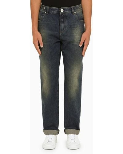 Balmain Jeans in denim blu regolare - Grigio