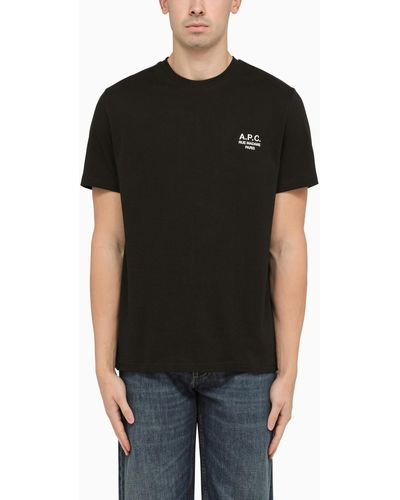 A.P.C. Black T Shirt With Contrasting Logo Lettering