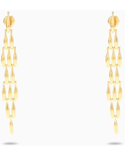 Bottega Veneta Silver Gold Sardine Earrings - White