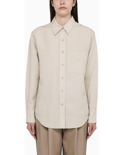 Calvin Klein Linen-Blend Shirt - Natural