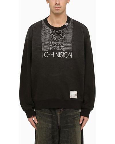 Maison Mihara Yasuhiro Cotton Sweatshirt With Double Neckline - Black