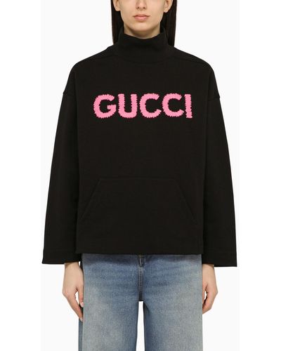 Gucci Cotton Logo Turtleneck Jumper - Black