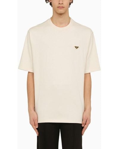 Prada T-shirt girocollo color in cotone - Neutro