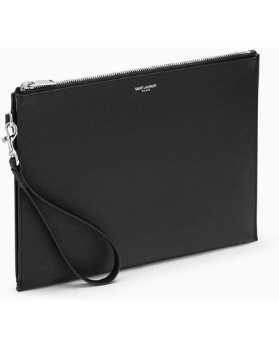 Saint Laurent Porta ipad in pelle nera - Nero