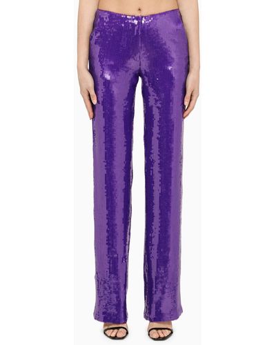 LAQUAN SMITH Trousers With Sequins - Purple