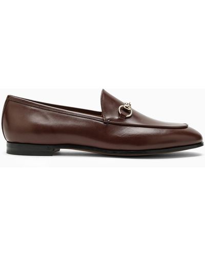 Gucci Leather Jordaan Loafer - Brown