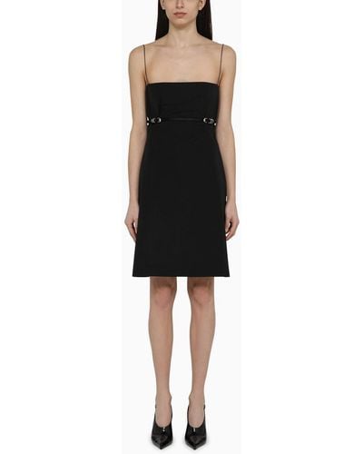 Givenchy Cotton Blend Mini Dress With Straps - Black
