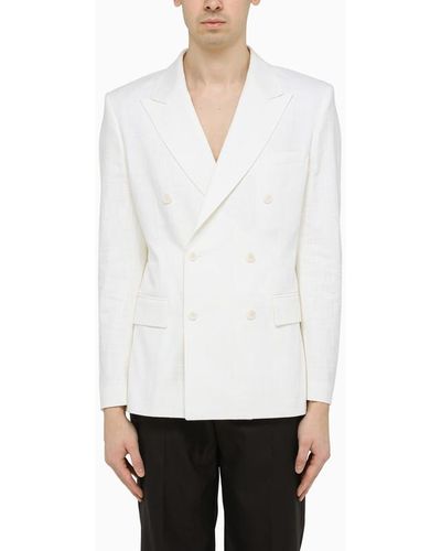 Casablancabrand Cotton Double-breasted Jacket - White