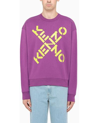 KENZO Sweatshirt With Contrasting Logo - Purple