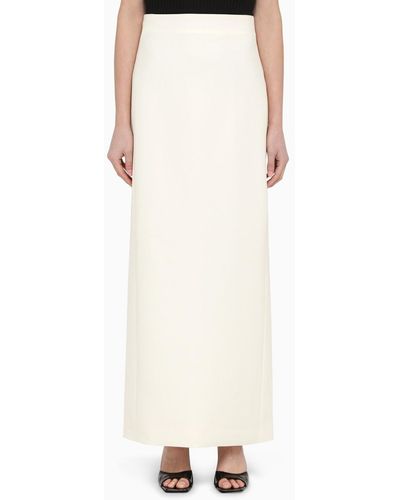 Wardrobe NYC Long Skirt With Slit - Natural