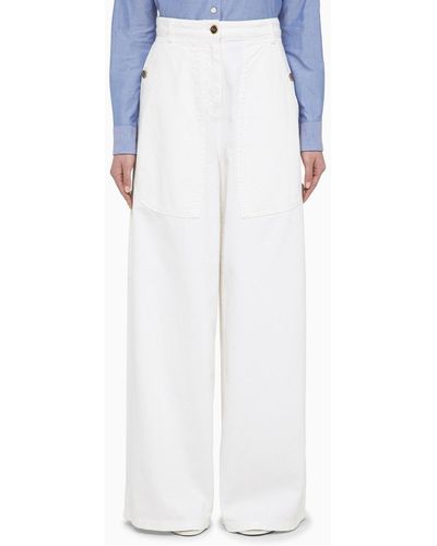 Etro Wide Denim Trousers - White