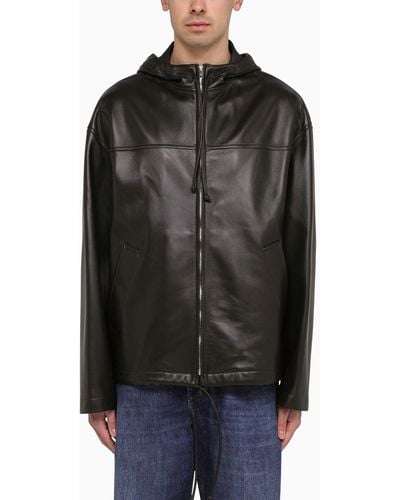 Bottega Veneta Leather Zipped Jacket - Black