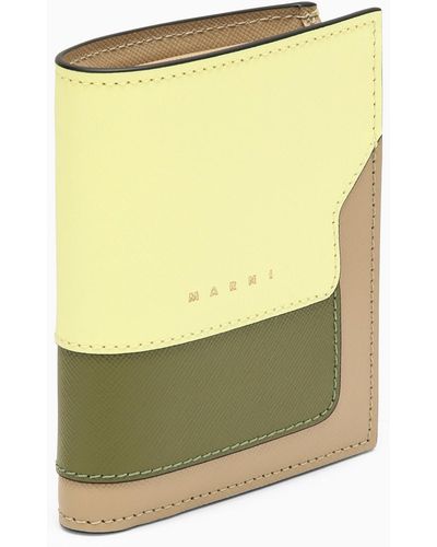 Marni Beige/green Leather Wallet - Yellow