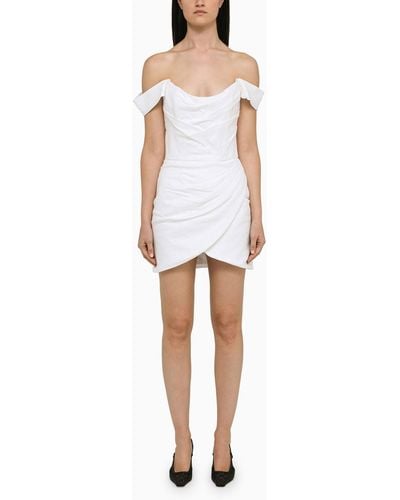 Costarellos Leanna Ecru Short Dress - White