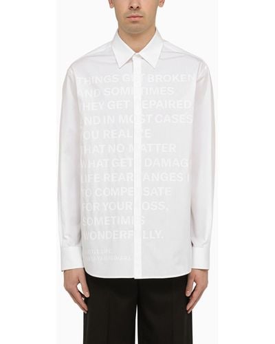 Valentino Cotton Shirt With Lettering Print - White