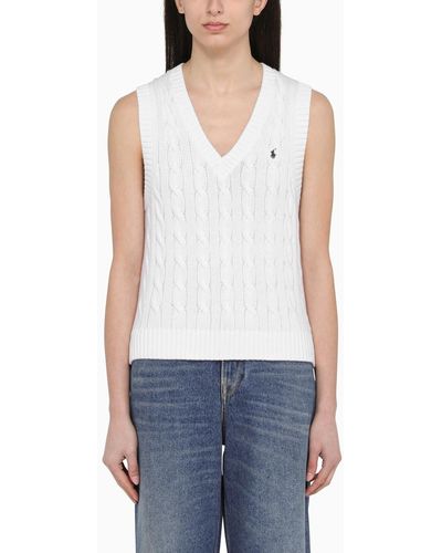 Polo Ralph Lauren Cotton Cable-knit Waistcoat - White