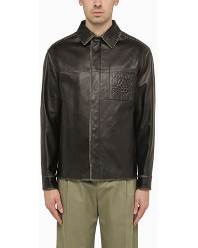 Loewe Nappa Shirt-jacket With Anagram - Black