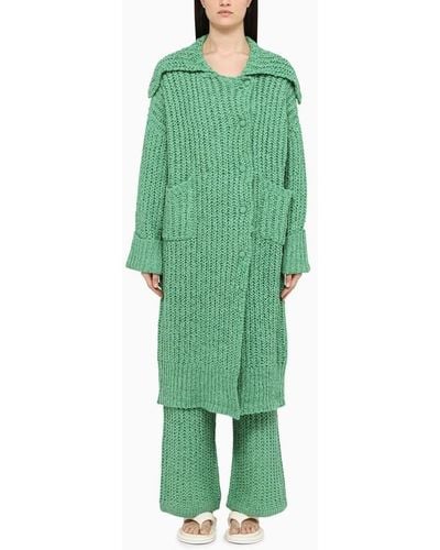 REMAIN Birger Christensen Wool Long Cardigan - Green