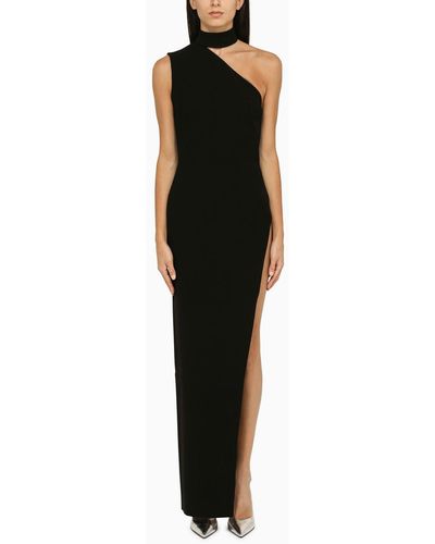 Monot Mônot Asymmetrical Long Black Dress