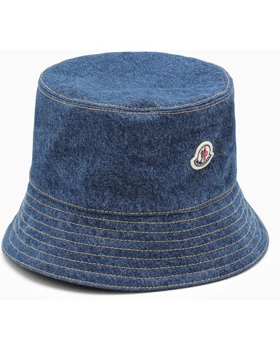 Moncler Denim Hat With Logo - Blue