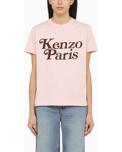 KENZO Pink Cotton T Shirt With Logo - Red