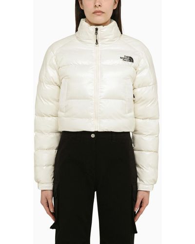 The North Face Glossy Cropped Nylon Down Jacket - White