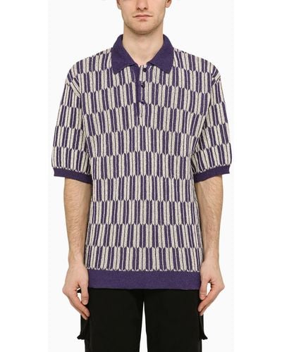 Needles And Short-Sleeved Polo Shirt - Purple