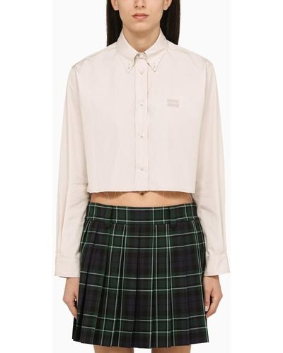 Miu Miu Opal Poplin Button-down Shirt - White