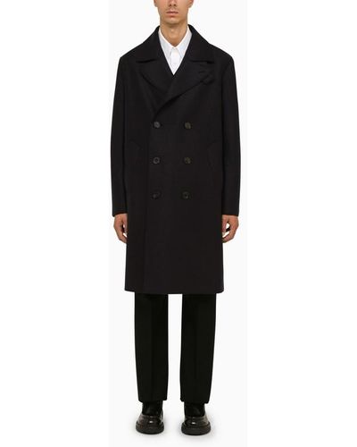 Harris Wharf London Cappotto doppiopetto navy in lana - Nero