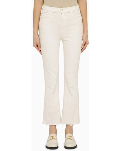 Mother Jeans The Hustler Ankle Fray Cream - Natural