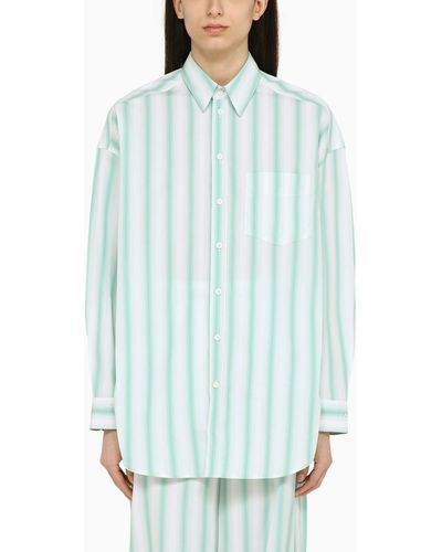 Margaux Lonnberg Wenders Striped Cotton Shirt - Blue