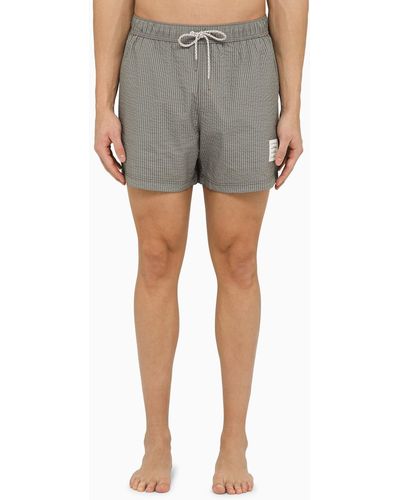 Thom Browne Med Grey Striped Swim Shorts