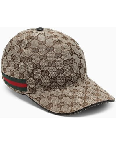 Gucci Baseball Cap With Web - Brown