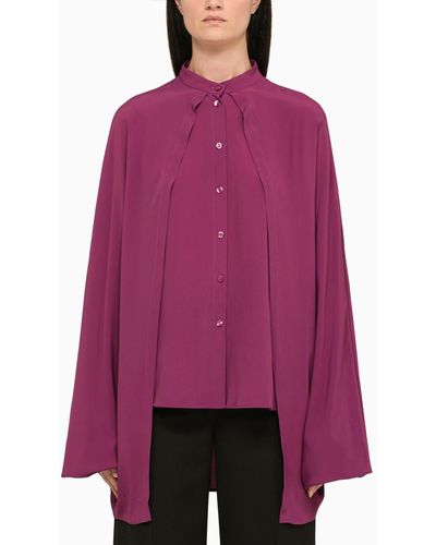 FEDERICA TOSI Peonia Silk Blend Shirt - Purple