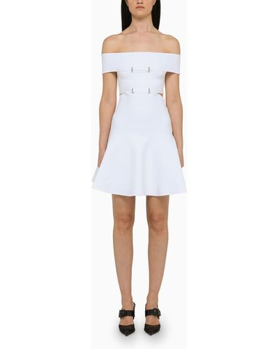 Alexander McQueen Alexander Mc Queen White Short Dress With Cut Out