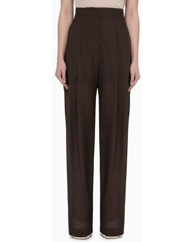Philosophy Wool-blend Palazzo Trousers - Brown