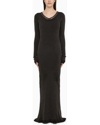 Balenciaga Cotton Maxi Lingerie Dress - Black