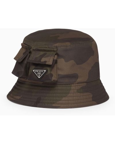 Prada Re-nylon Camouflage Bucket Hat - Brown